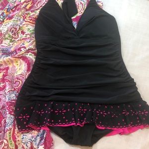 Halter one piece with cover up